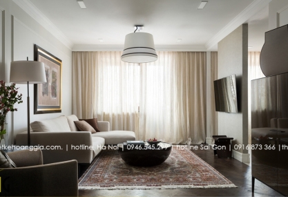 Thiết kế nội thất chung cư vinhomes căn hộ diện tích 75m2 cho chị Loan